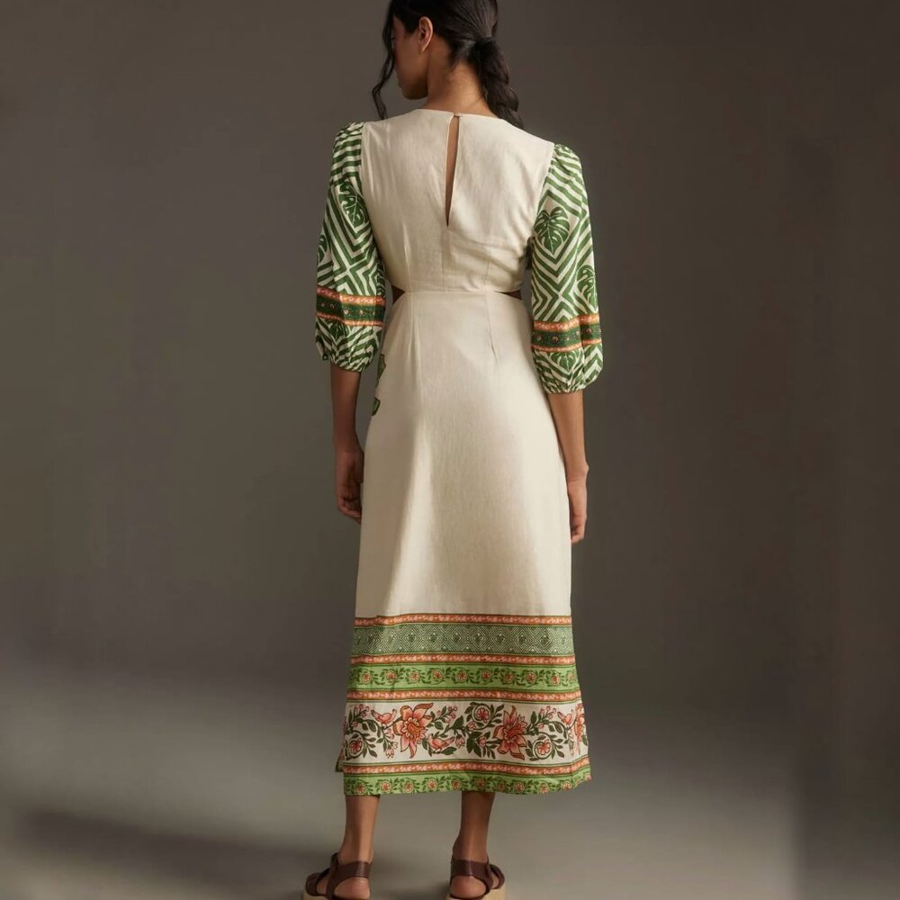 FARM rio maxi dress with cutouts and banana tree - like new - Picture 2 of 14